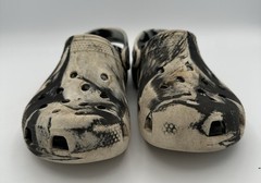 Crocs Classic Clogs Kids C13 White Black Marbled Slip On Shoes