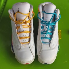 Jordan Air Jordan 13 Retro GS White Multicolor Leather Sneaker US 7Y CV0785-158