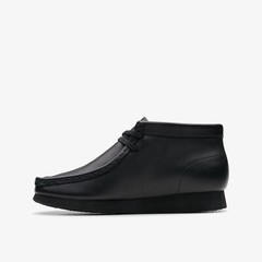 Clarks Kids Wallabee Boot O Black Leather 26168041
