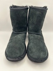 UGG Kids Classic II Boots Black Suede Shearling Size 4 Style 1017703K