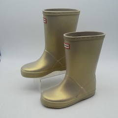 NEW Hunter Kids First Classic Rain Boots Nebula Gold Little Kid’s US 12 UK 10