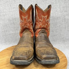 Ariat Boots Youth Size 5.5 WorkHog Western Cowboy Leather Work Square Toe Brown