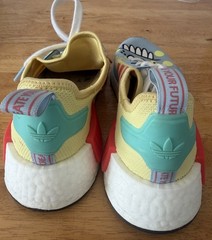Adidas NMD_R1 Kevin Lyons Shoes Multi Colored Yellow Bright Coral Men Size 5