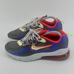 Nike Air Max 270 React Kids 7Y Gray Blue Red Yellow CT1630-001 Low Top Sneakers