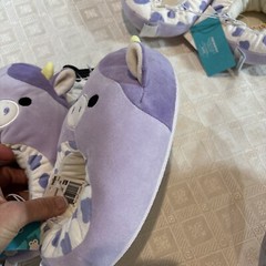 NWT Squishmallows House Slippers Bubba Purple Cow, Unisex 11/12 Kids Boys, Girls