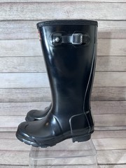 Hunter Kids Rain Boots Gloss Black Size 1 Boys 2 Girls