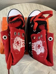 Collection’O High Top Canvas Sneakers Black/Red Unisex Kids Size 8 Model 30113