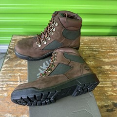 TIMBERLAND Dark Brown Green Beef And Broccolis 6in Field Boots 3 Youth NEW