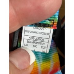 Chaco Kids Slides Tie Dye Rainbow Strap Black Comfort Performance Footwear SZ 5
