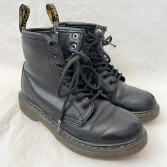 Dr Martens Boots 1460 J black leather lace up zip kids size 13 docs combat