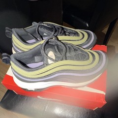 Nike Air Max 97 GS Sneaker Black Olive Purple Unisex Kids Size 6Y