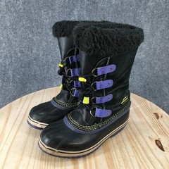 Sorel Joan Arctic Waterproof Winter Boots Youth 6 Mid Faux Fur Black NY1858-012
