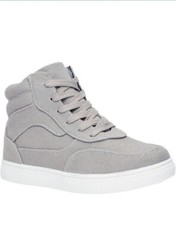 NEW – Fab Kids Pieced Canvas High Top Sneaker Glacier Grey Size 6