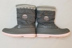 Sz 13 M Kids Totes Evelyn Gray Rain Winter Snow Boots Waterproof Shell Snowflake