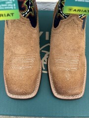 Ariat Derby Monroe Kids Size 3 M Tan Roughout / Inkwell Buckaroo Cowboy Boots