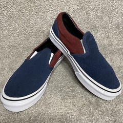 Vans Off The Wall Pop Cush Blue/Maroon Slip On Low Skateboarding Shoes US Kids 2
