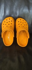 Crocs Kids 9 Clogs Orange Classic Slip On Casual Comfort Lightweight Summer