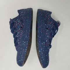Converse Ox Splatter Junior Sz 12 Chuck Taylor Casual Sneaker Low Top Paint Blue