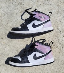 JORDAN 1 MID SE (TD) Size 9c Black/Bleached-Coral-White