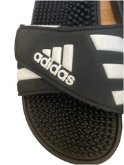 Adidas Black And White Adjustable Spike Slides Sandals Big Kids Size 4