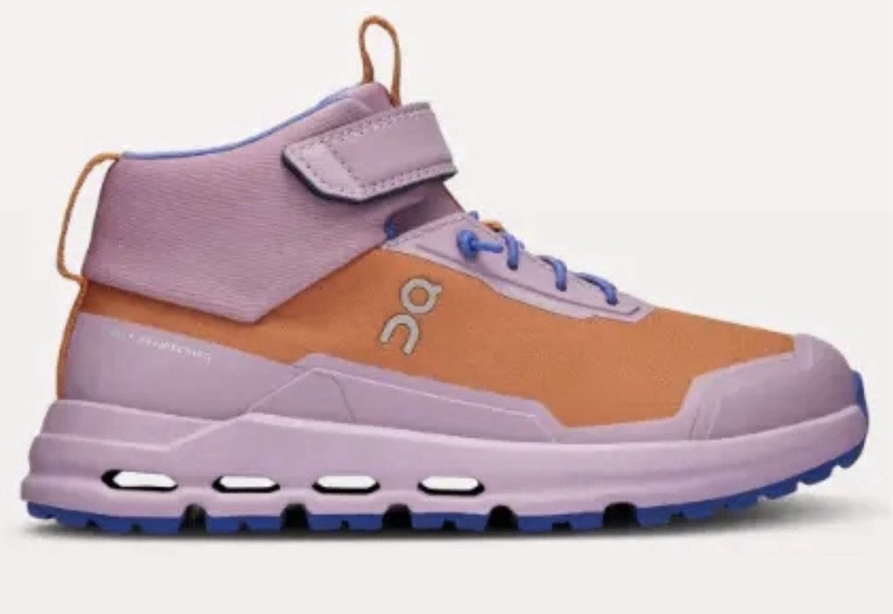 On Running Cloudhero Mid Waterproof Kids Shoes Size 13K Copper Lavendula New