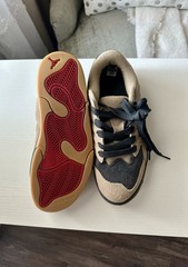 Jordan Session (GS) Sneaker Beige Black Pink Leather Kids 5.5 Youth AT-4/62-NWT