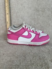 Nike Low White & Laser Fuchsia Big Kid Size 1 Youth Dunk Pink