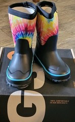 Bogs Stomper Boots Rainbow Tie Dye Neoprene Insulated Waterproof Toddler 8 NIB