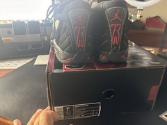 Jordan Air Jordan 14 Retro GS Kids Sneakers Black/Red Suede Low Top 9.5Y
