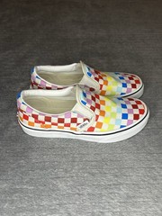 Vans Off The Wall MultiColored Checkered Slip On Shoes girls Size 2