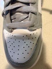Nike Dunk Low White Gray Leather Sneakers Lace Up youth Shoes 6.5Y FB9109-123
