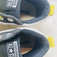Converse All Star Junior Size 6 Mid Top Shoes Gray, Black, Yellow EUC