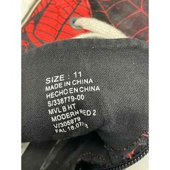 Spider Man high top Boys GAP shoes size 11 lace up zip side red black