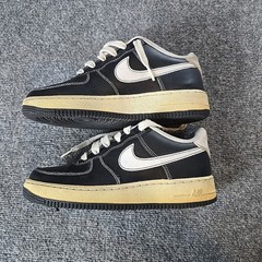 Nike Air Force 1 ‚White Stitching‘ Black Sneaker No Insoles Size 6Y DB1560-001