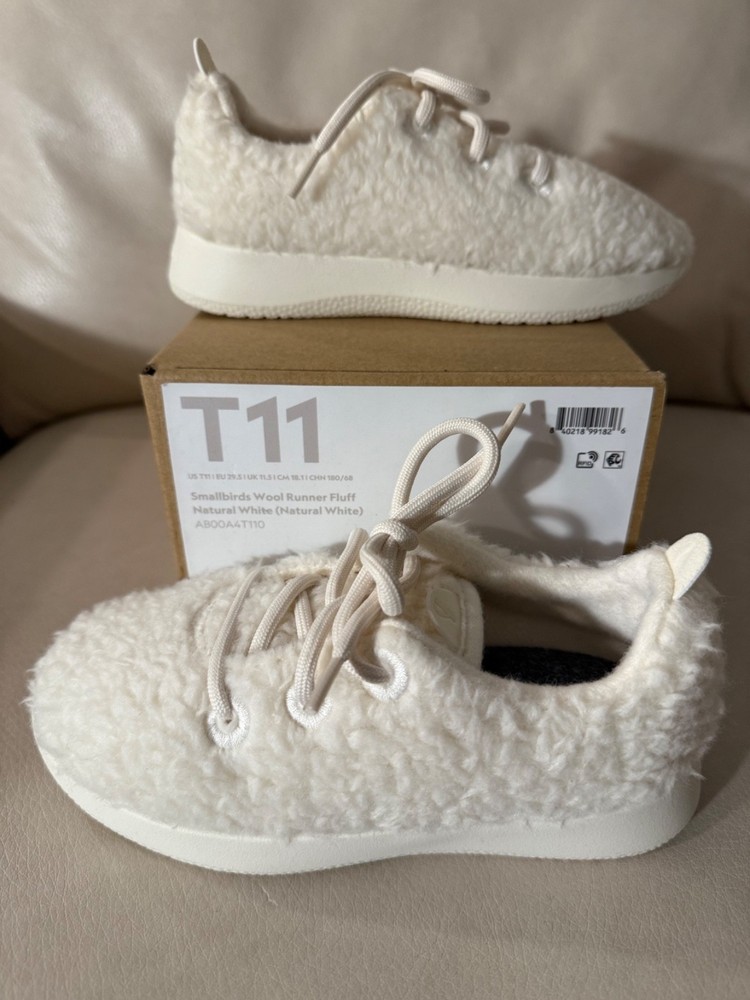 Allbirds Smallbirds Wool Runner Fluff Natural White Little Kid Shoes T11