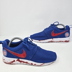 Nike Roshe Run Custom Sneakers Chicago Cubs Theme Youth Size 7