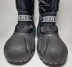 SOREL Youth Cub Kids Black Winter Snow Boots Lined NY1799011 Sz 4 Seeps a Little