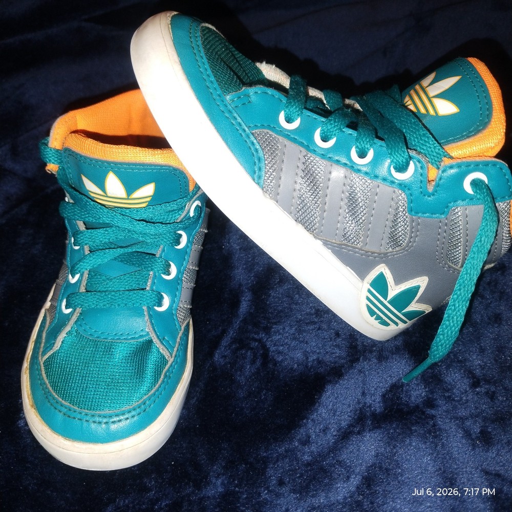 Adidas Ortholite Size 8K Miami Dolphins Colors High Top Sneakers