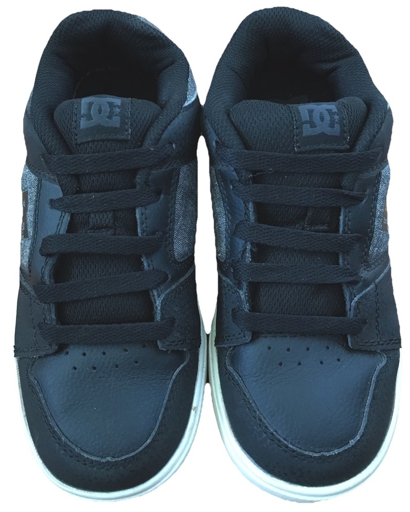 DC Shoes Emery RS Black Skateboard Casual Lace Sneakers Shoes Kids Size 3