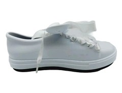 Mini Melissa BE + DISNEY White Sneakers Size 12 PVC Lace Up Mickey Ears Unisex