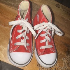 Classic High Top Converse Red With Star logo. Size 9C Unisex.