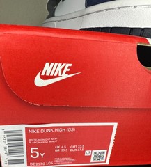 Nike Dunk High Midnight Navy White Grade School GS Size 5Y [DB2179-104]