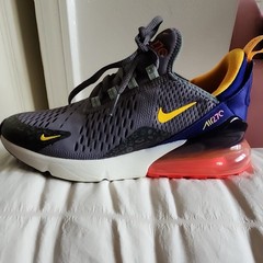 Nike Air Max 270 Kids Athletic Sneakers Gray Yellow Blue Pink Mesh US 6Y