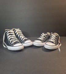 Converse Chuck Taylor All Star 3J231 & 3J235 Black/White Canvas Shoes – Size 3