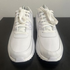 Nike Air Max 90 LTR GS Triple White Leather 7Y CD6864-100