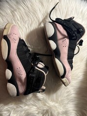 Jordan 6 Rings GS Black Pink Foam Size 4.5y Women EUR 36.5 Pre Owned
