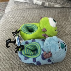 DISNEY PIXAR MONSTERS INC SLIPPERS Toddler Kids Size 7/8 Sully & Mike