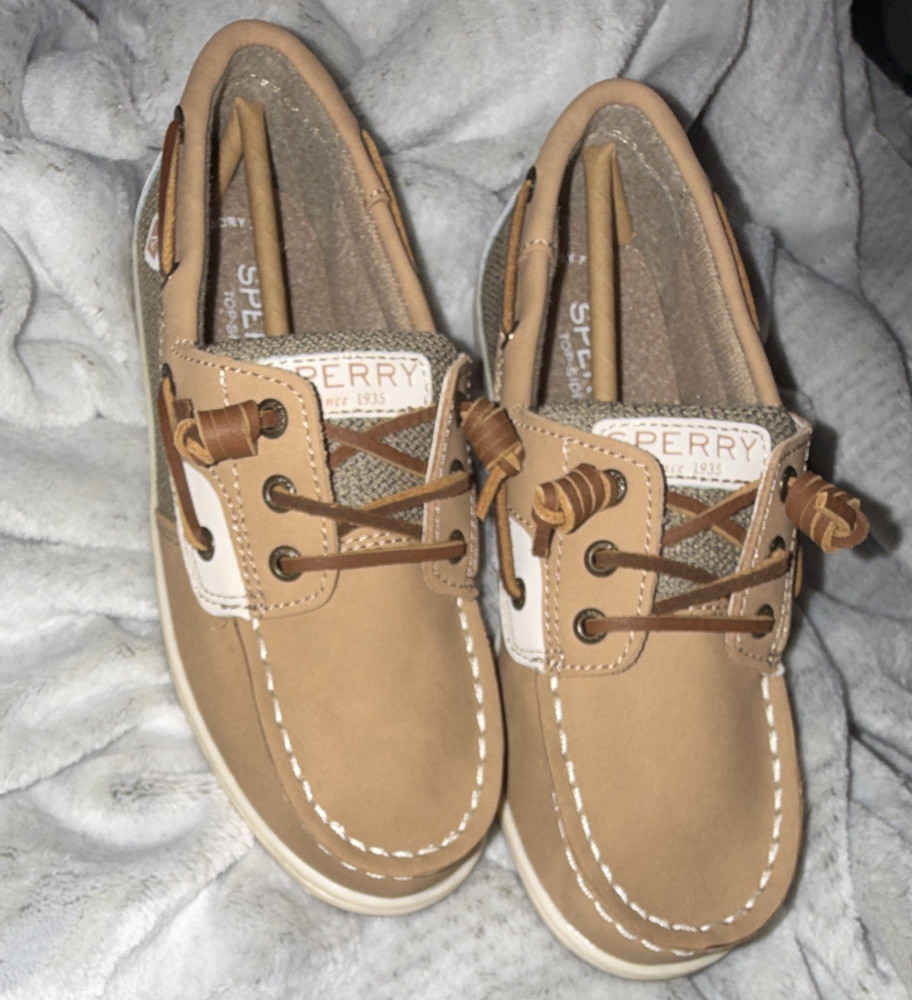 SPERRY Top-Sider Kids Tan Leather Boat Shoes US 1M UK 13 EU 32 YG56151