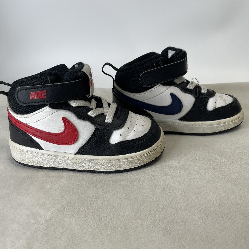 Nike Court Borough 2 Mid White Black University Red Blue by DO5894-161 Size 6C
