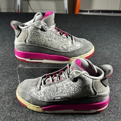 Jordan Dub Zero GS Wolf Grey Vivid Pink Laser Etched Kids Shoes 311057-004 5Y